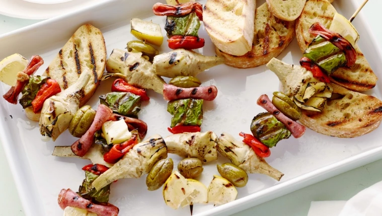 Antipasto Skewers Recipe | Food Network UK
