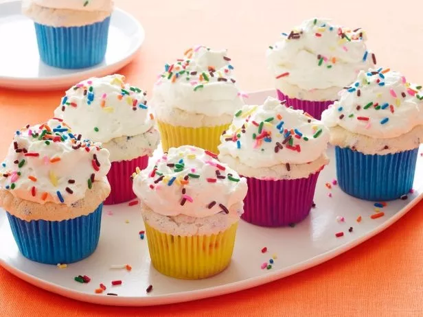 Birthday Angel Food Cupcakes Recipe | Food Network UK