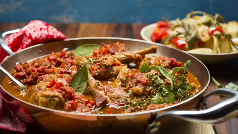 Braised Rabbit with Tomatoes, Chorizo and Almonds Recipe | Food Network UK