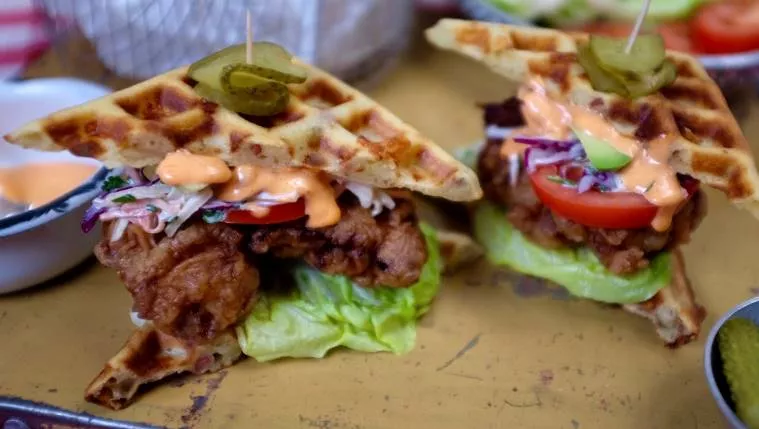 Buttermilk Fried Chicken Waffle Sandwich Recipe | Food Network UK