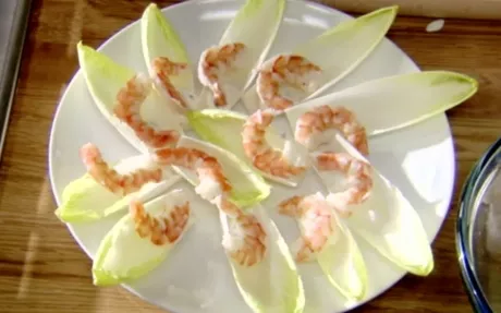 Champagne Shrimp on Endive Recipe | Food Network UK