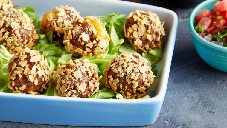 Cheesy Stuffed Taco Meatballs Recipe | Food Network UK