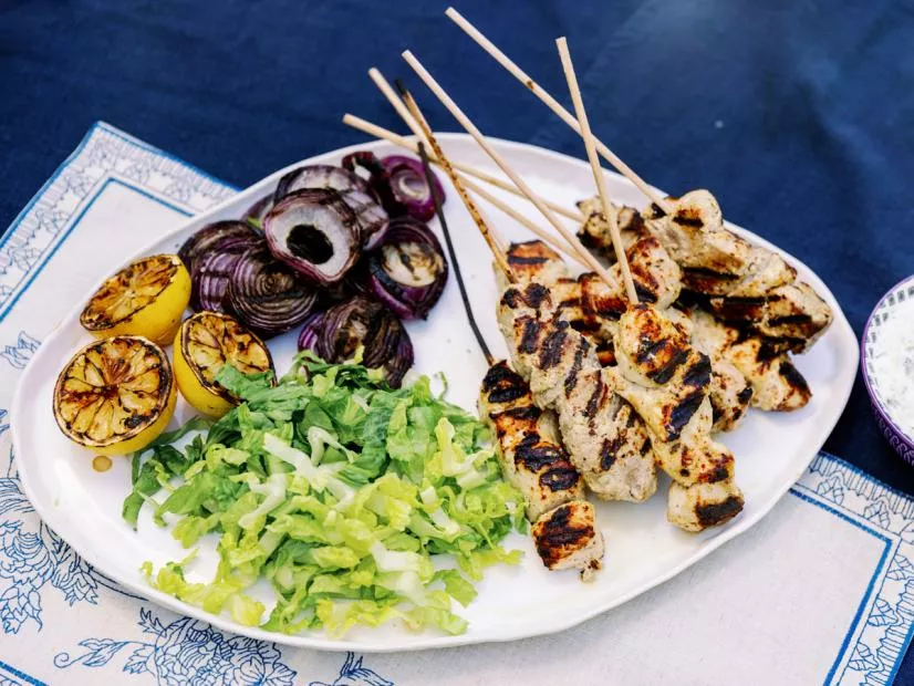Chicken and Pork Souvlaki Recipe | Food Network UK