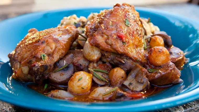 Chicken Thigh and Sausage Cacciatore Recipe | Food Network UK