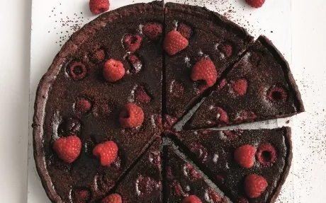 Chocolate and Raspberry Tart Recipe | Food Network UK
