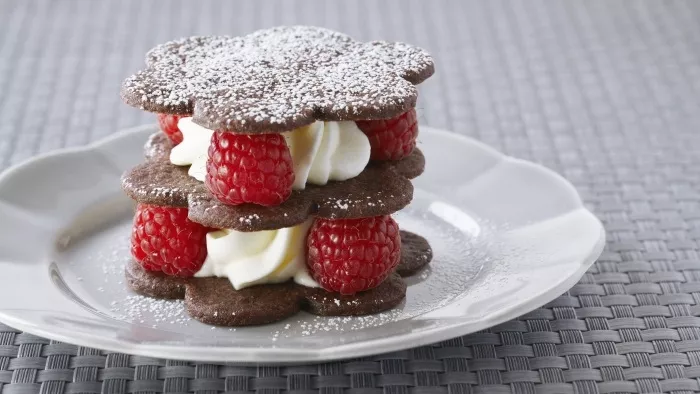Chocolate Shortbread & Raspberry Napoleons Recipe | Food Network UK
