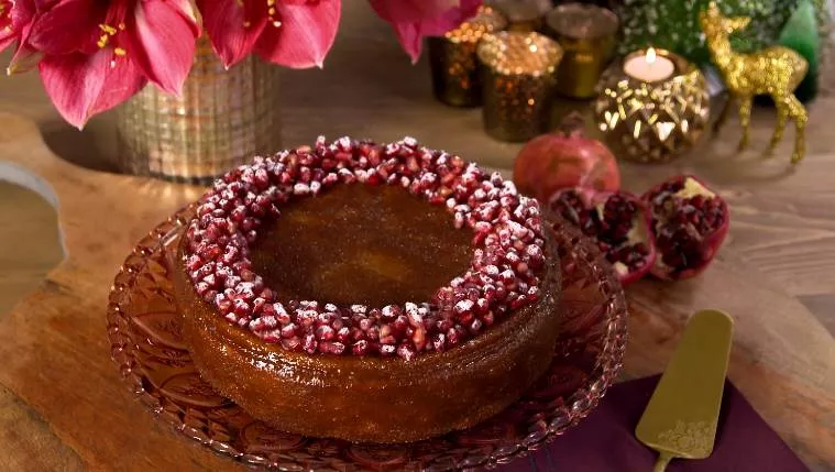 Clementine and Pomegranate Cake Recipe | Food Network UK