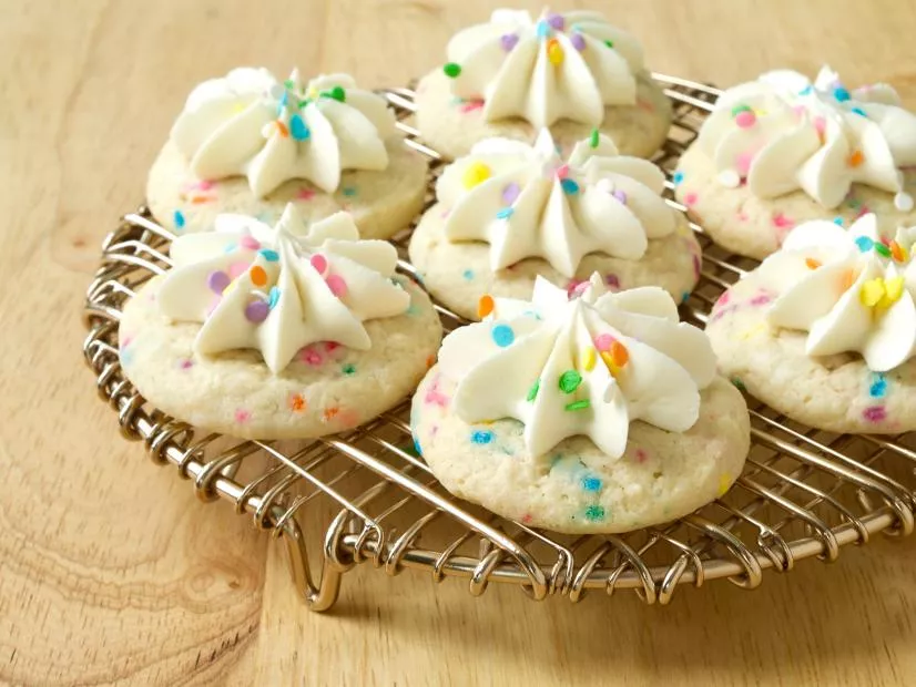 Frosted Rainbow Sprinkle Cookies Recipe | Food Network UK