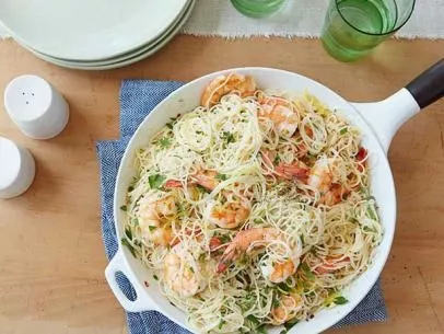 Prawn Scampi with Angel Hair Pasta Recipe | Food Network UK