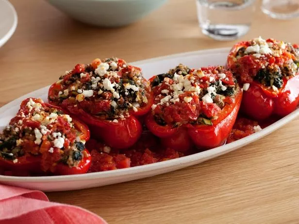 Greek-Style Stuffed Peppers Recipe | Food Network UK