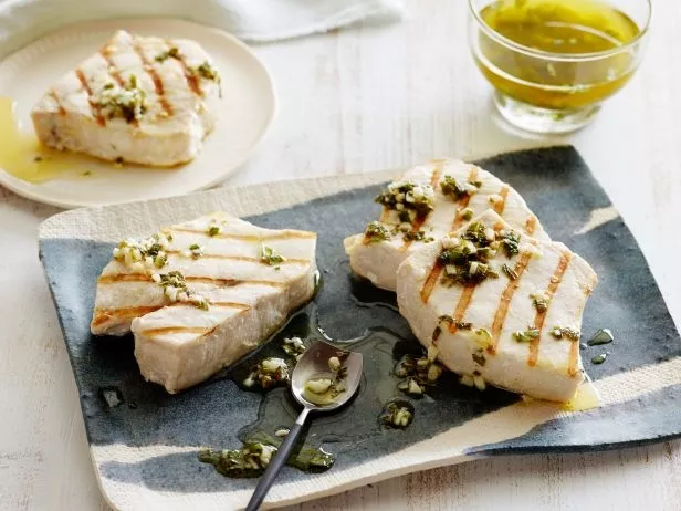 Grilled Swordfish with Lemon, Mint and Basil Recipe | Food Network UK