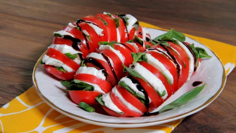 Hasselback Caprese Salad Recipe | Food Network UK