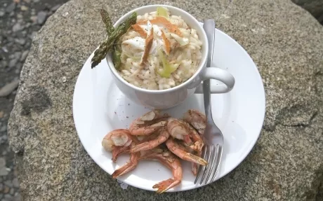 Home-Smoked Wild Alaska Pacific Cod Risotto Recipe | Food Network UK