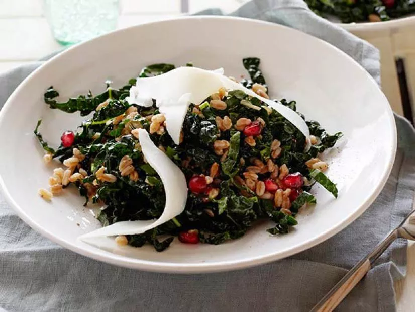 Kale and Farro Salad with Aged Goat Cheese Recipe | Food Network UK