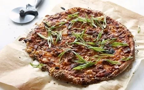 Kimchi Pizza with Bacon Recipe | Food Network UK