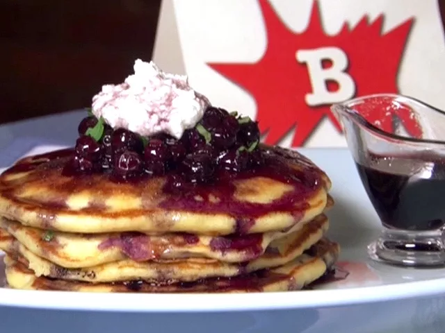 Lemon-Blueberry Ricotta-Buttermilk Pancakes Recipe | Food Network UK