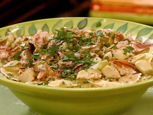 Lemon braised artichokes over pasta Recipe | Food Network UK