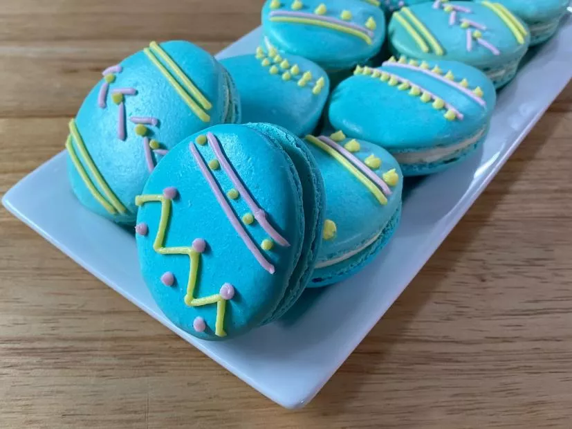 Macaron Easter Eggs Recipe | Food Network UK
