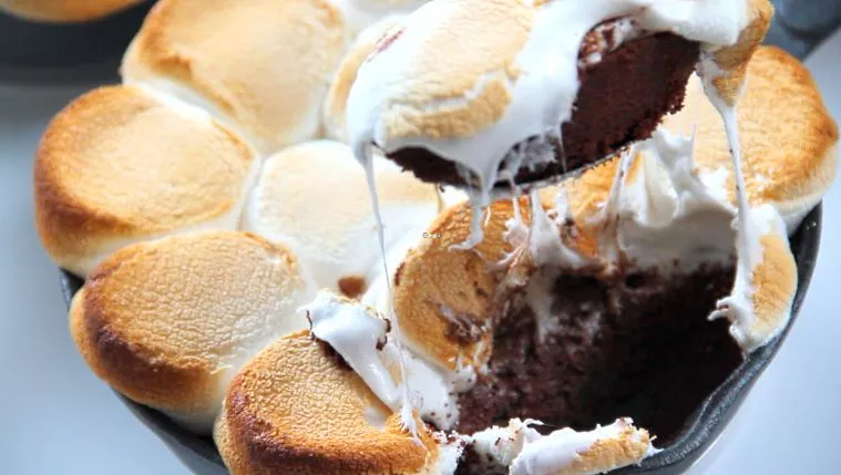 Marshmallow Nutella Brownies in a Frying Pan Recipe | Food Network UK