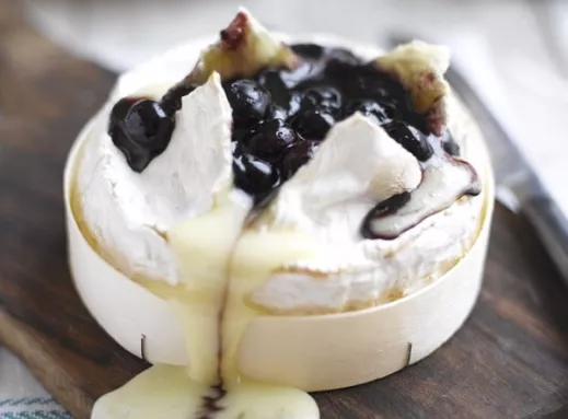 Melted Camembert with Cherry Jam Recipe | Food Network UK
