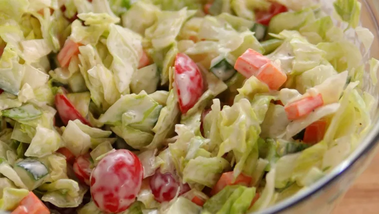 Mini Chopped Salad with Buttermilk Dressing Recipe | Food Network UK