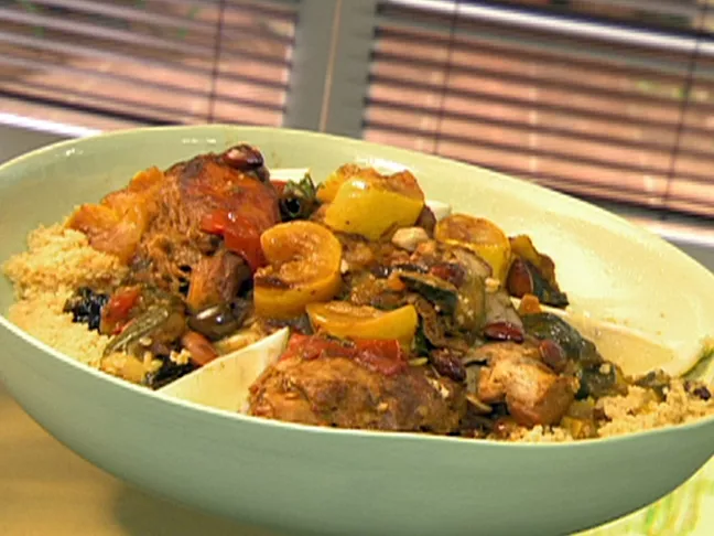Moroccan chicken with squash and dried plums Recipe | Food Network UK