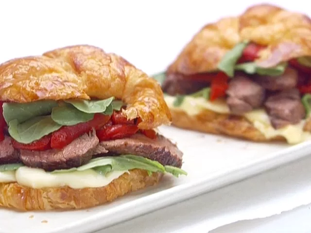 Parisian Steak and Cheese Croissant Sandwiches Recipe | Food Network UK