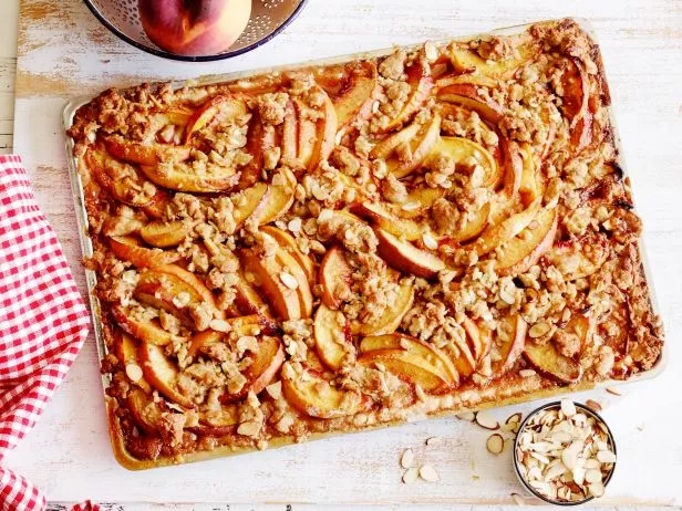 Peach Streusel Slab Pie Recipe | Food Network UK