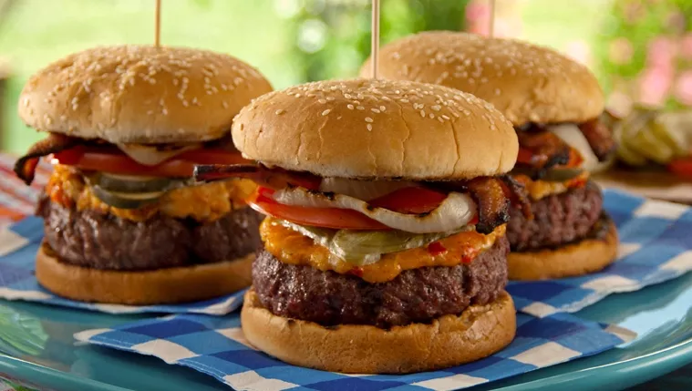 Pimiento Cheese-Bacon Burger Recipe | Food Network UK