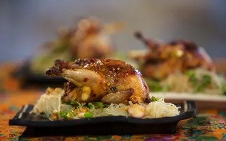 Quails and Noodle Salad Recipe | Food Network UK