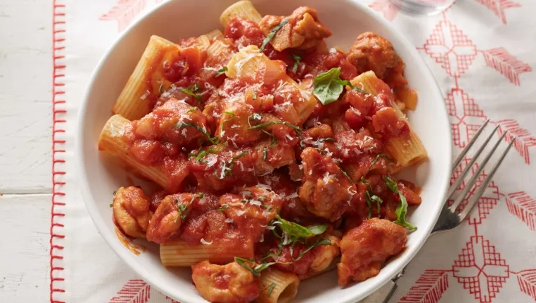 Rigatoni with Chicken Thighs Recipe | Food Network UK