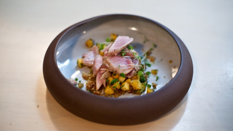 Seared Tuna Belly with Salsa and Roasted Quinoa Recipe | Food Network UK