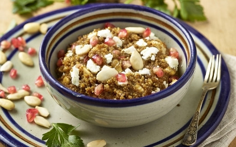 Spiced Quinoa with Almonds and Feta Recipe | Food Network UK