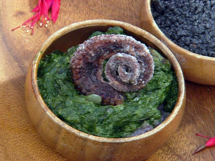 Squid and luau Recipe | Food Network UK