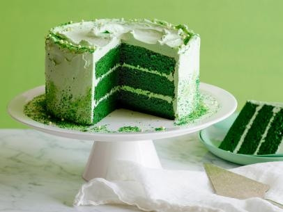St. Patrick's Day Green Velvet Layer Cake Recipe | Food Network UK