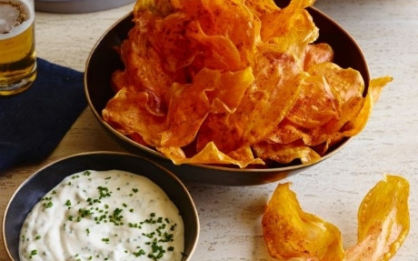 Sweet Potato Chips Dusted with Chilli Powder Recipe | Food Network UK