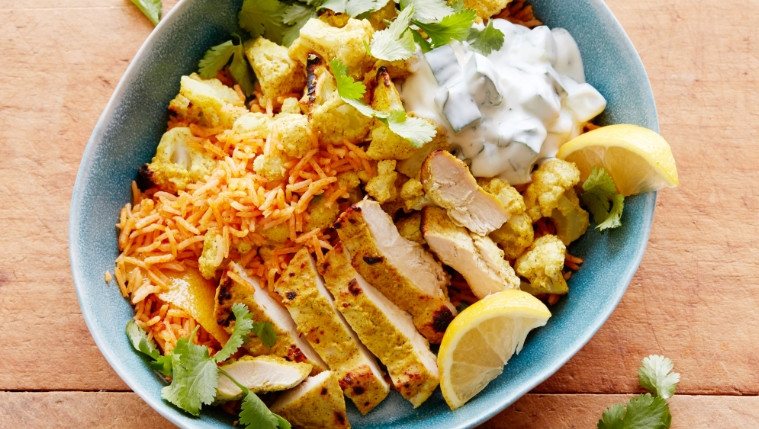 Tandoori Chicken and Cauliflower Rice Bowl Recipe | Food Network UK