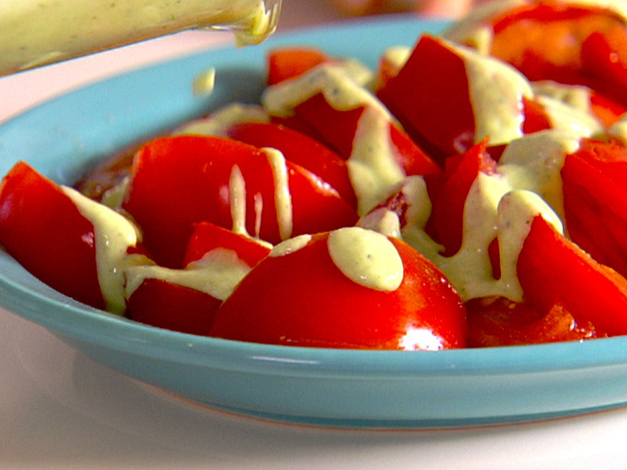 Tomatoes with green goddess dressing Recipe | Food Network UK