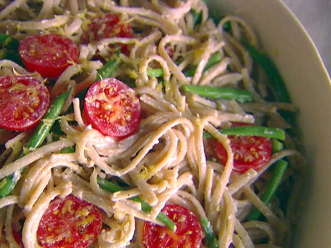 Whole-wheat linguine with green beans, ricotta, and lemon Recipe | Food Network UK