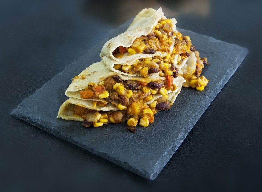 Vegan Pancakes with Sweet Paprika Vegetable Filling Recipe | Food Network UK
