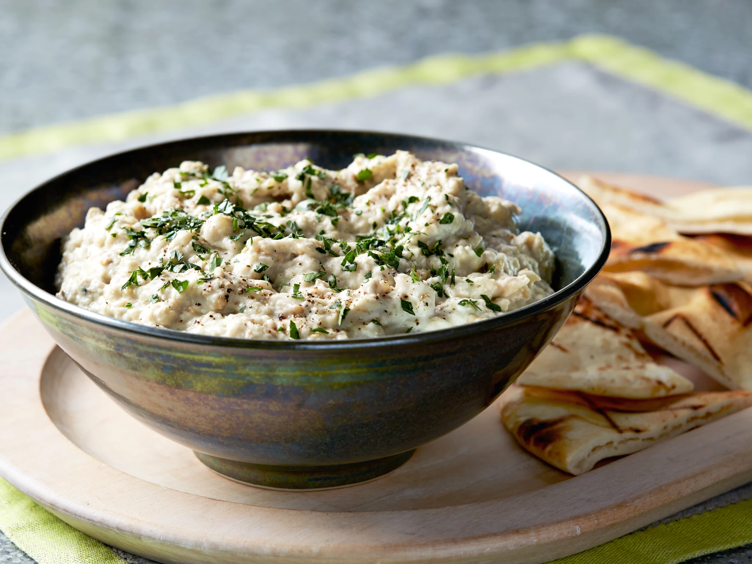Middle Eastern fire-roasted aubergine dip: babaganoush