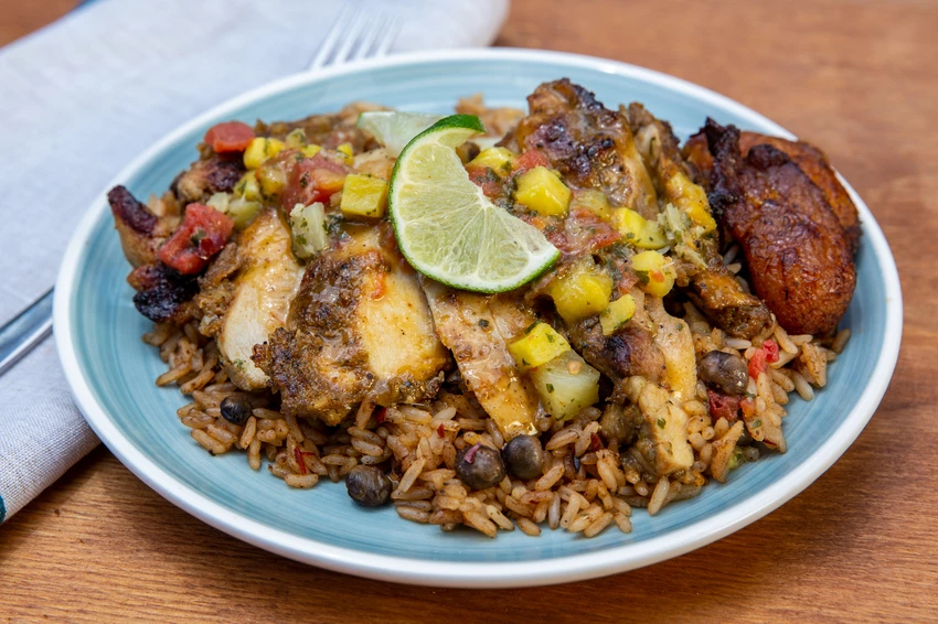 Barbecued jerk chicken with mango coriander salsa Recipe | Food Network UK