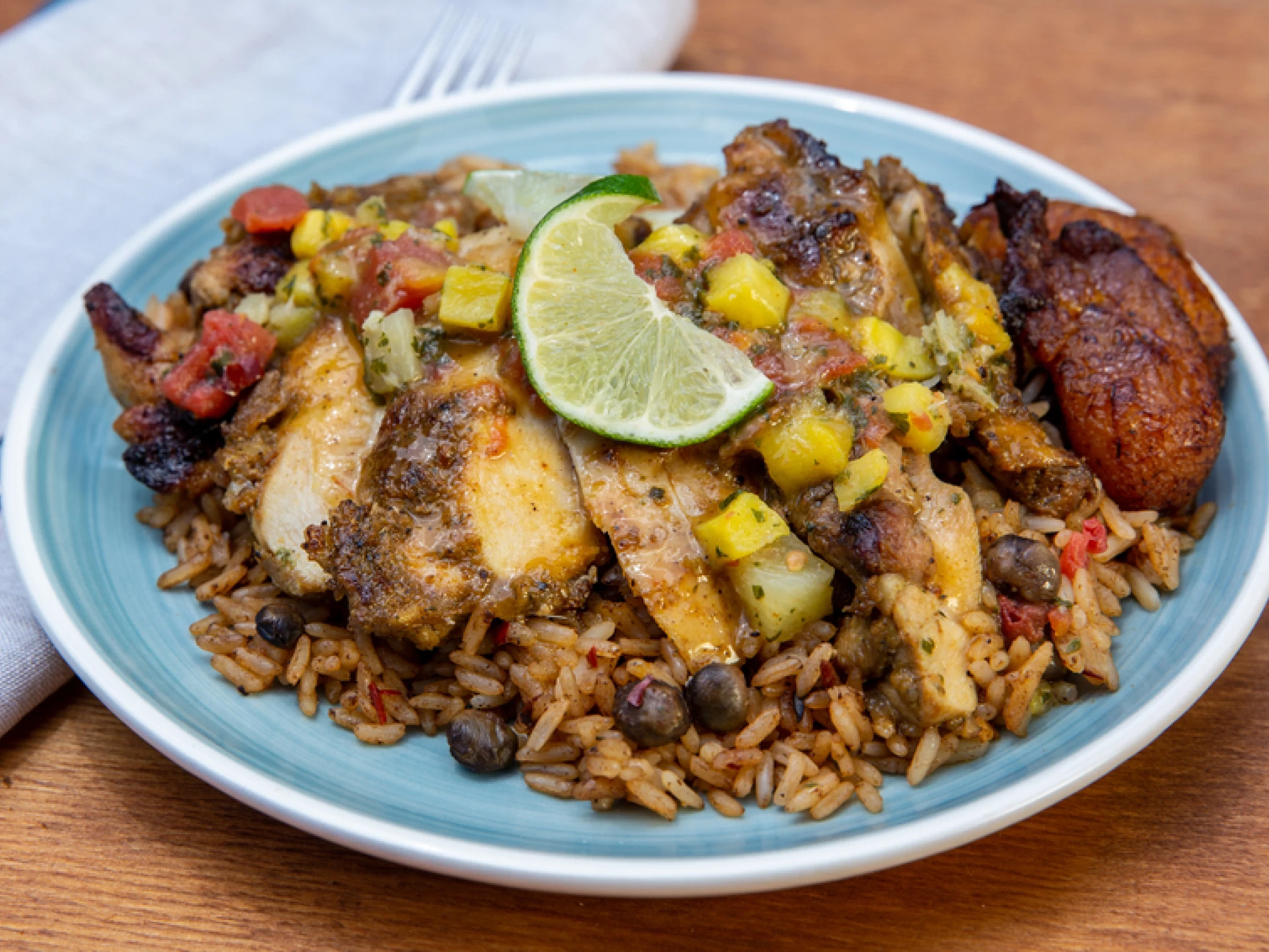 jerk chicken with mango salsa