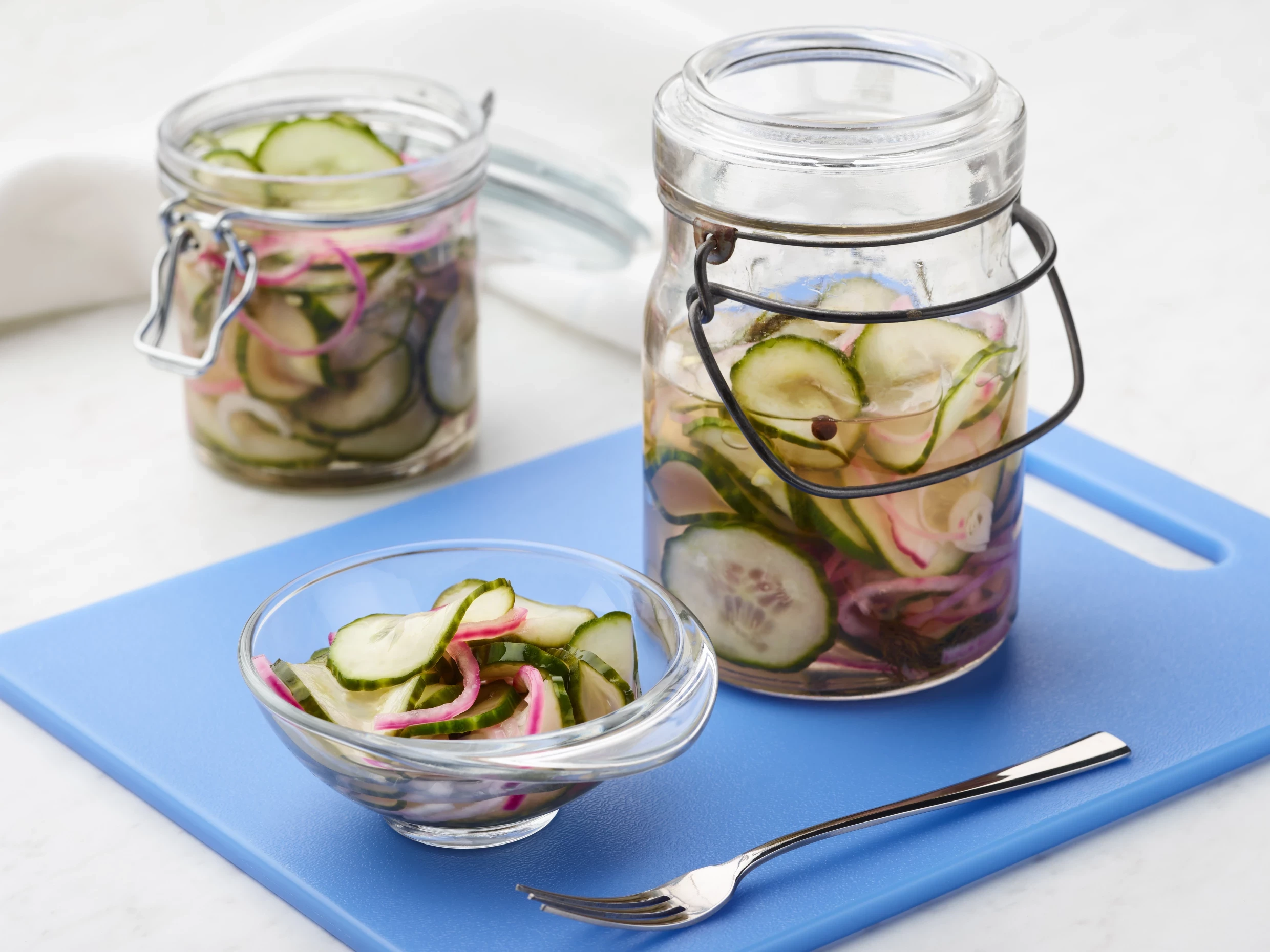 pickled cucumber and red onion