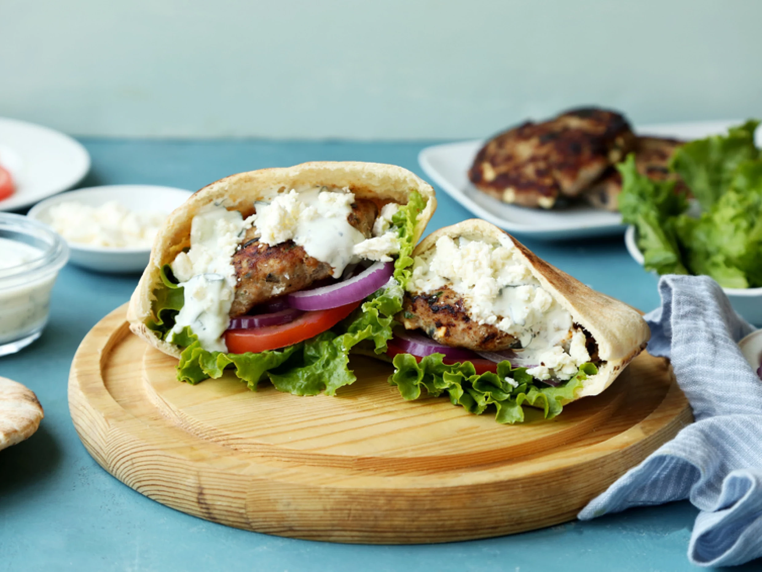 greek-styled burger