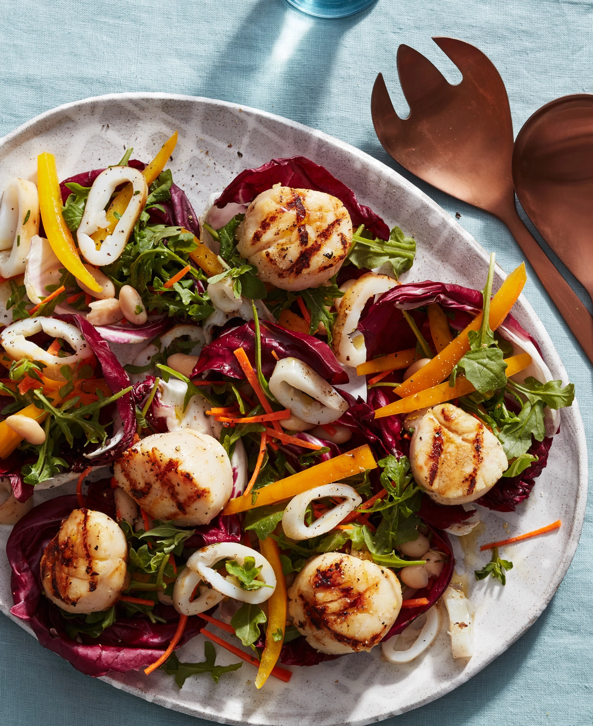 Chilled Grilled Seafood Salad Recipe | Food Network UK