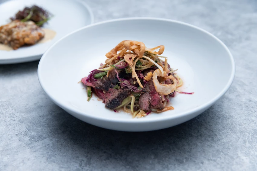 Tamarind beef and kohlrabi salad (Goi boi tau me) Recipe | Food Network UK