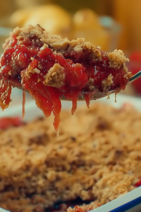 pear and plum crumble