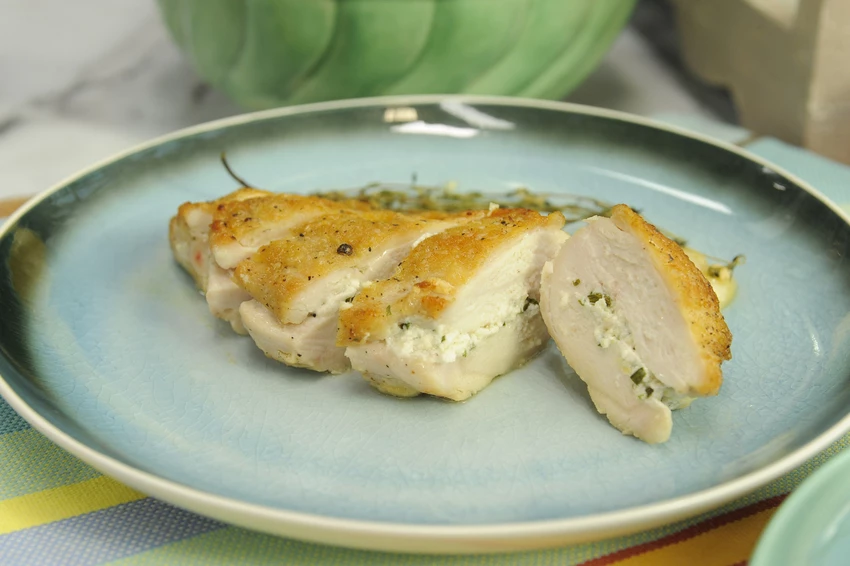 Chicken with herbed goat's cheese Recipe | Food Network UK