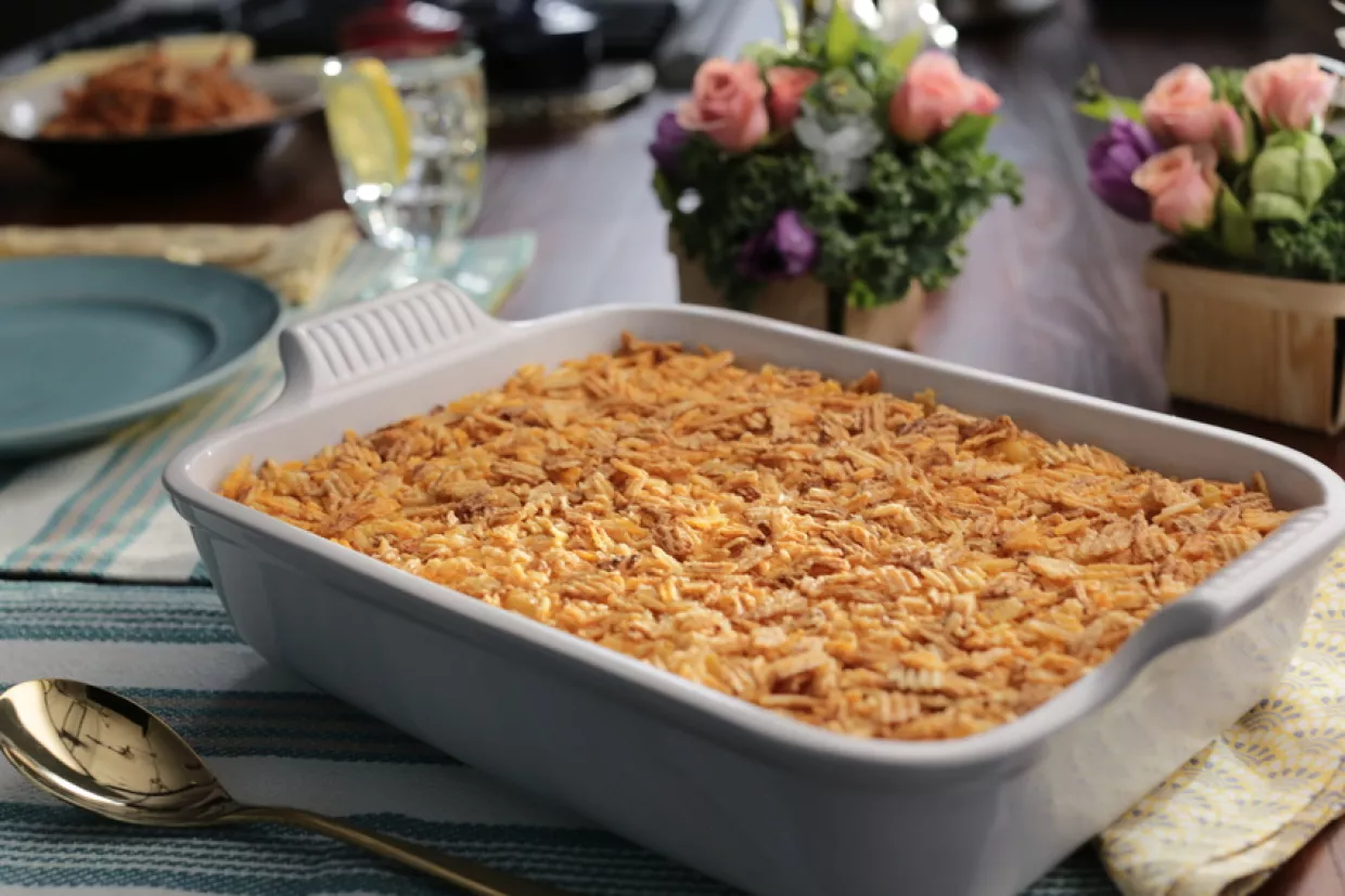 Cauliflower "Mac" and Cheese Casserole Recipe | Food Network UK